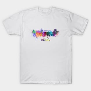 Minsk skyline in watercolor T-Shirt